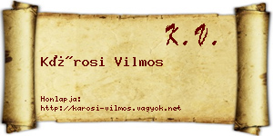 Károsi Vilmos névjegykártya