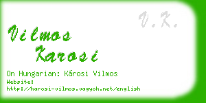 vilmos karosi business card